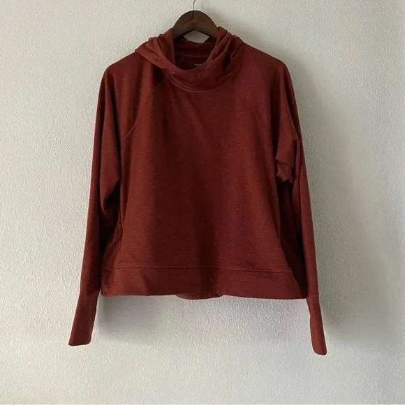 Old Navy XXL Cowlneck Cropped Pullover New Rust Athleisure Activewear Sporty - Picture 15 of 16